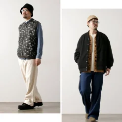 TOWN CRAFT / Shaggy Vintage Pattern Zipped Vest