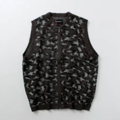 TOWN CRAFT / Shaggy Vintage Pattern Zipped Vest