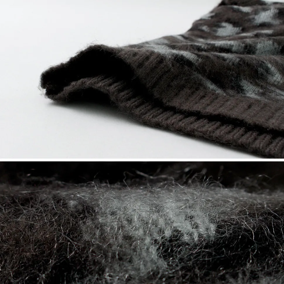 TOWN CRAFT / Shaggy Vintage Pattern Zipped Vest