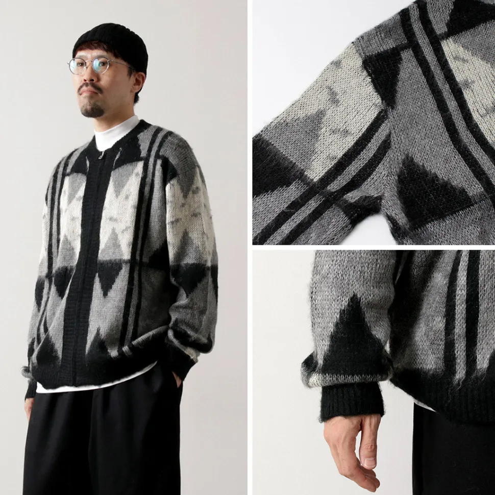 TOWN CRAFT / Vintage Jacquard Zip Cardigan
