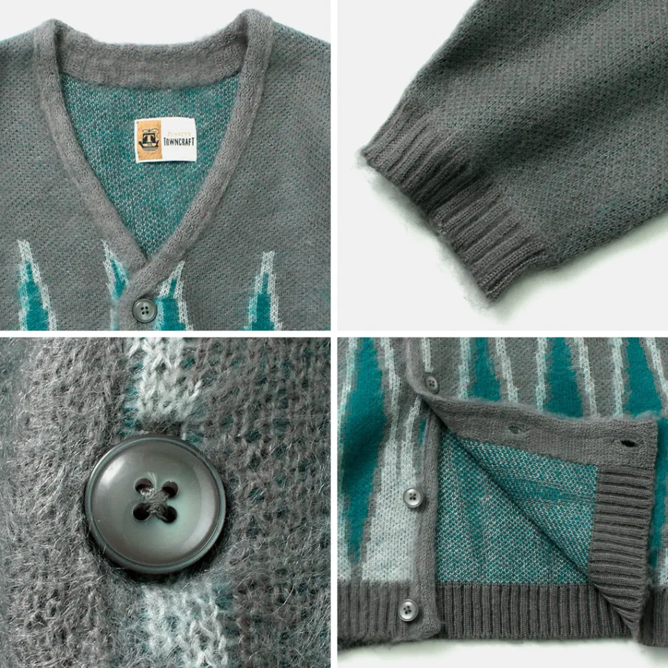TOWN CRAFT / Vintage Pattern Shaggy Cardigan