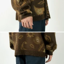 TOWN CRAFT / Vintage Pattern Shaggy Cardigan