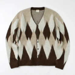 UNDYED / Jacquard Blush Cardigan Andaid Superfine Peruvian Alpaca