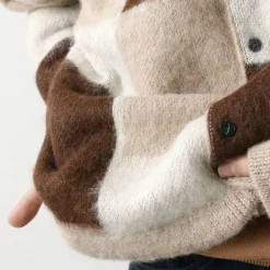 UNDYED / Jacquard Blush Cardigan Andaid Superfine Peruvian Alpaca