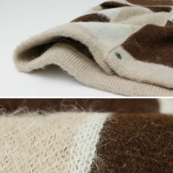 UNDYED / Jacquard Blush Cardigan Andaid Superfine Peruvian Alpaca