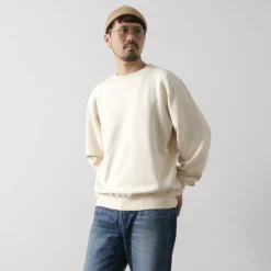 UNDYED / Lined Crew Neck Sweatshirt Colored Organic Cotton