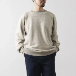 UNDYED / Lined Crew Neck Sweatshirt Colored Organic Cotton