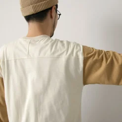 UNDYED / Long Sleeve Combi T-Shirt Colored Organic Cotton