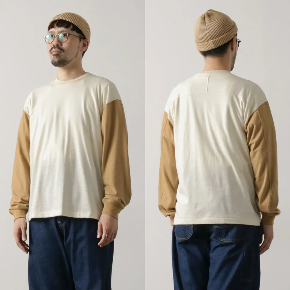 UNDYED / Long Sleeve Combi T-Shirt Colored Organic Cotton