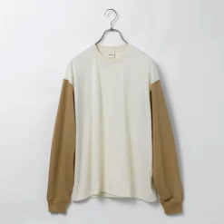 UNDYED / Long Sleeve Combi T-Shirt Colored Organic Cotton
