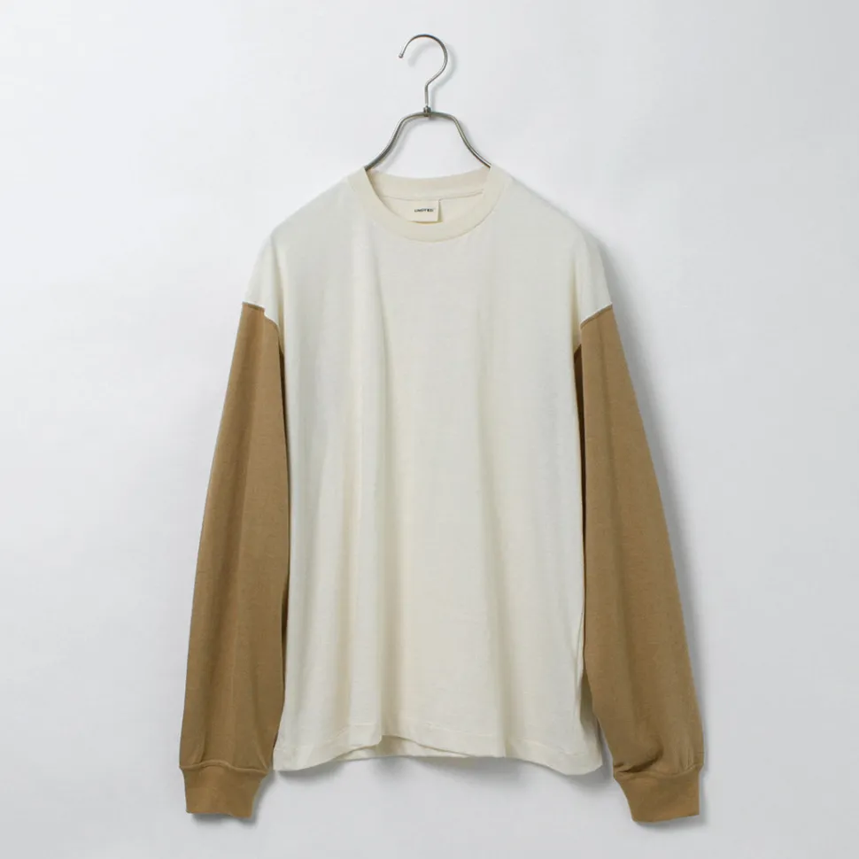 UNDYED / Long Sleeve Combi T-Shirt Colored Organic Cotton