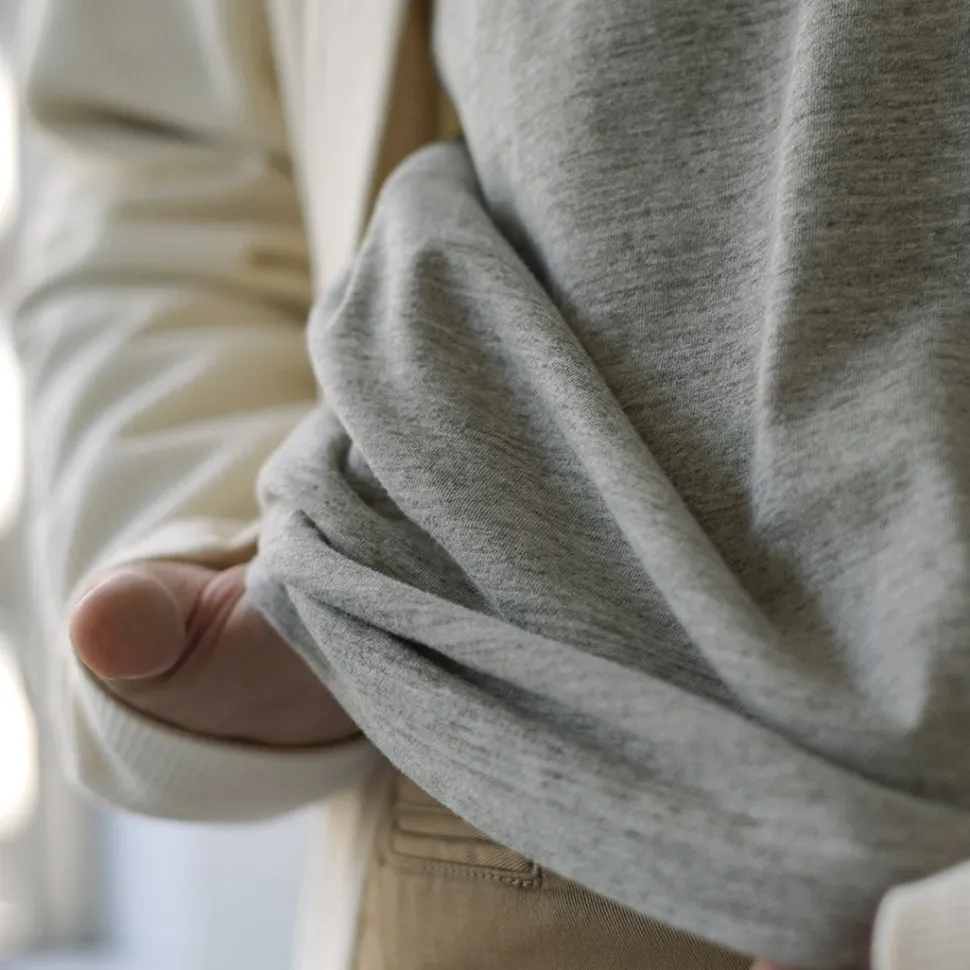 UNDYED / Long Sleeve Combi T-Shirt Colored Organic Cotton