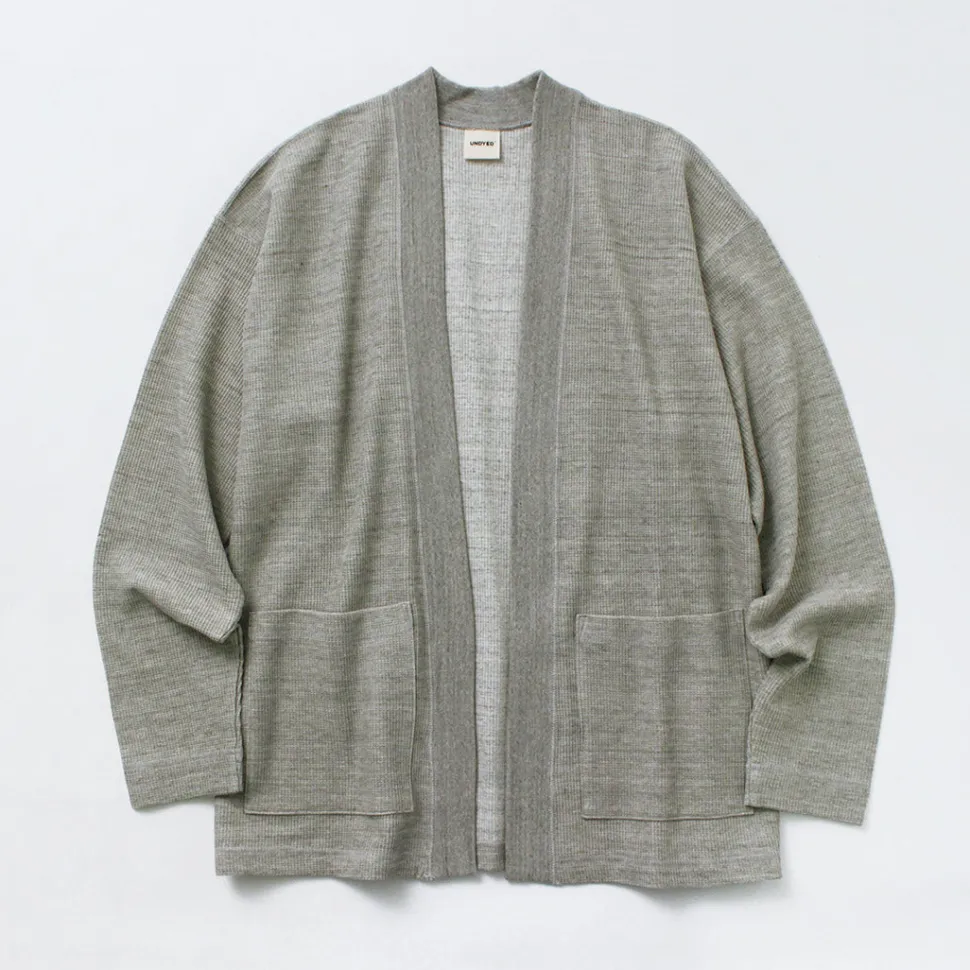 UNDYED / Waffle Cardigan Colored Organic Cotton