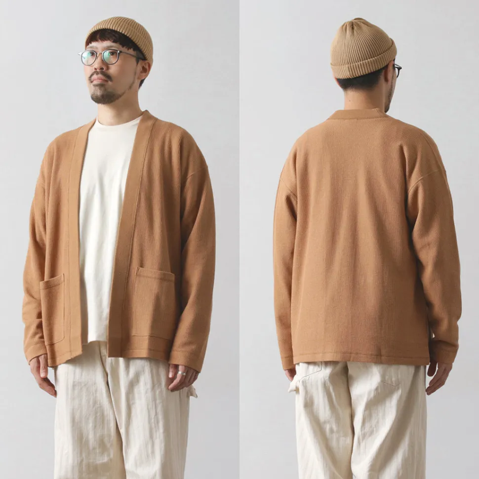 UNDYED / Waffle Cardigan Colored Organic Cotton