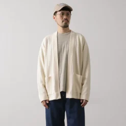 UNDYED / Waffle Cardigan Colored Organic Cotton