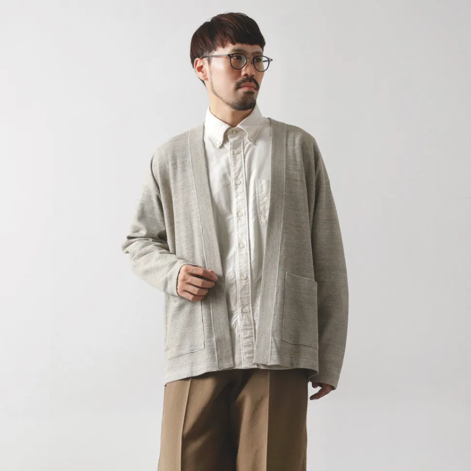 UNDYED / Waffle Cardigan Colored Organic Cotton