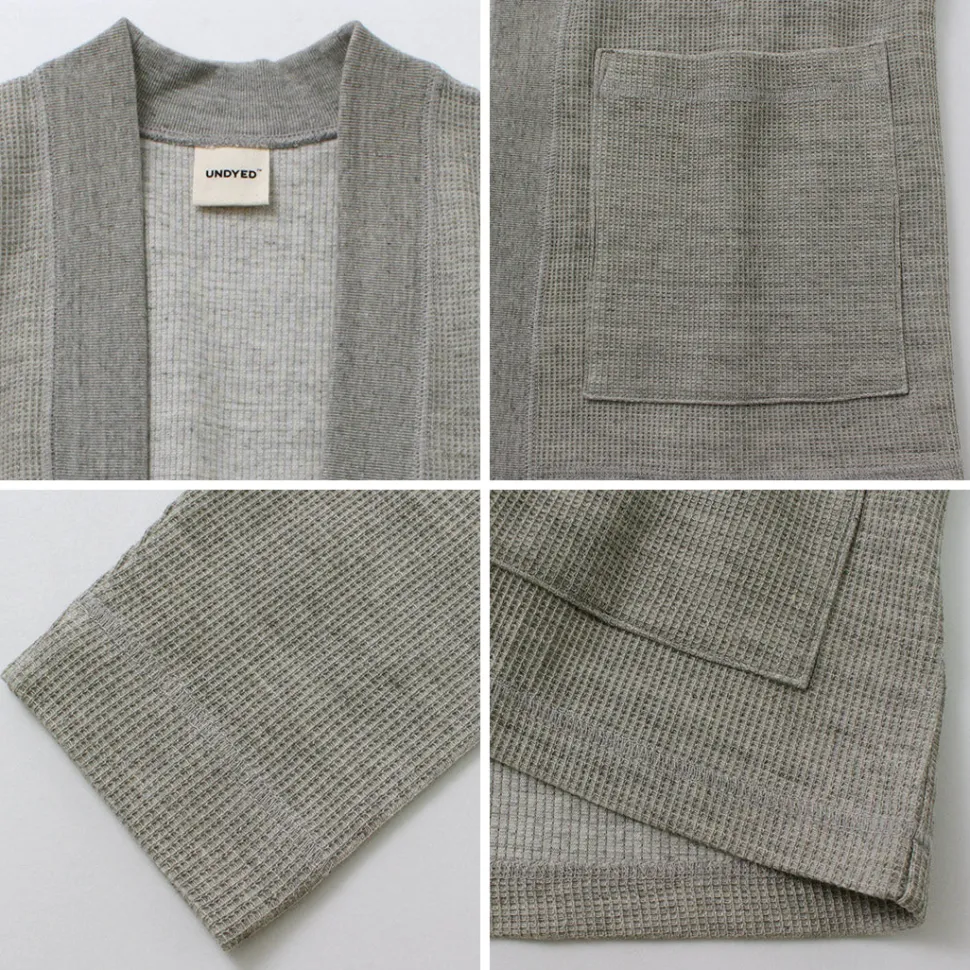 UNDYED / Waffle Cardigan Colored Organic Cotton