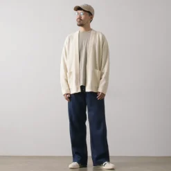 UNDYED / Waffle Cardigan Colored Organic Cotton