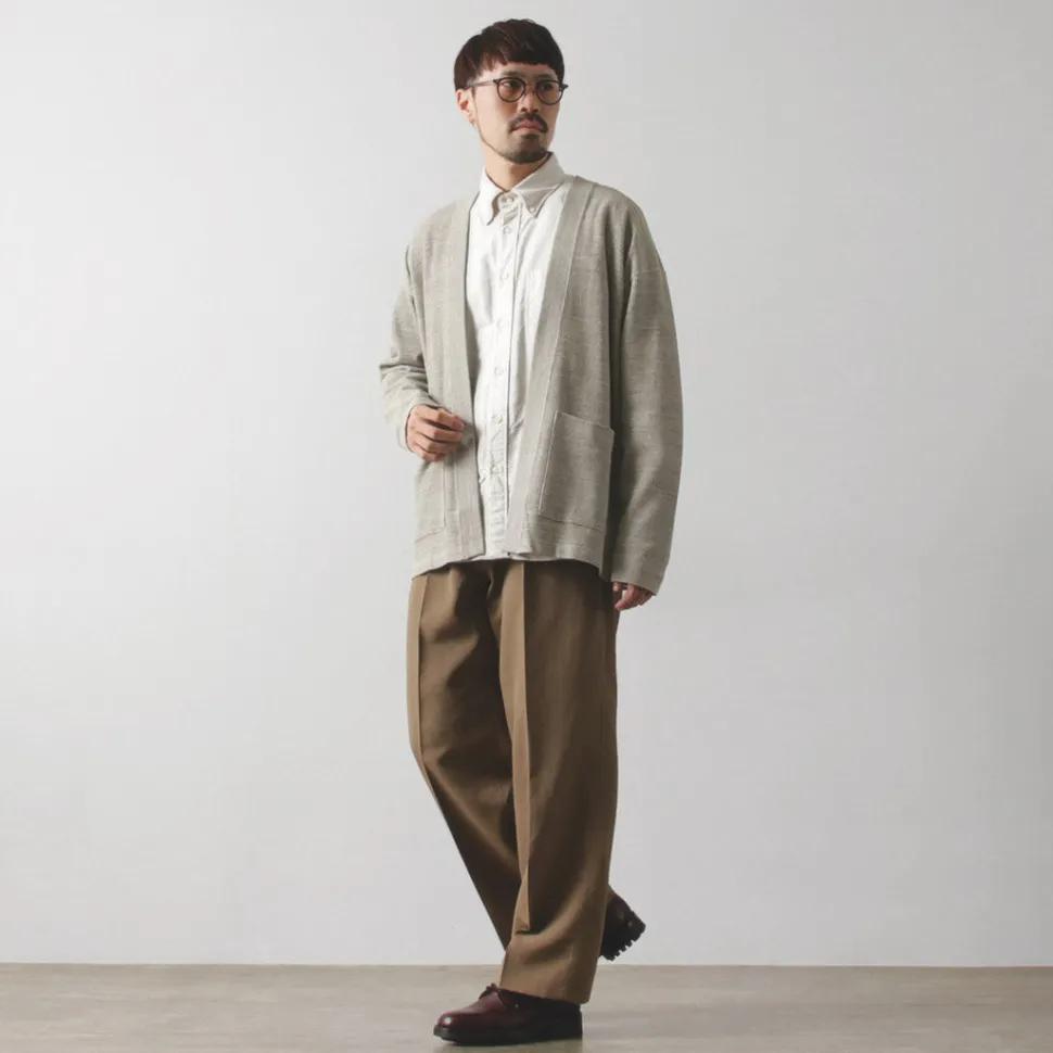 UNDYED / Waffle Cardigan Colored Organic Cotton