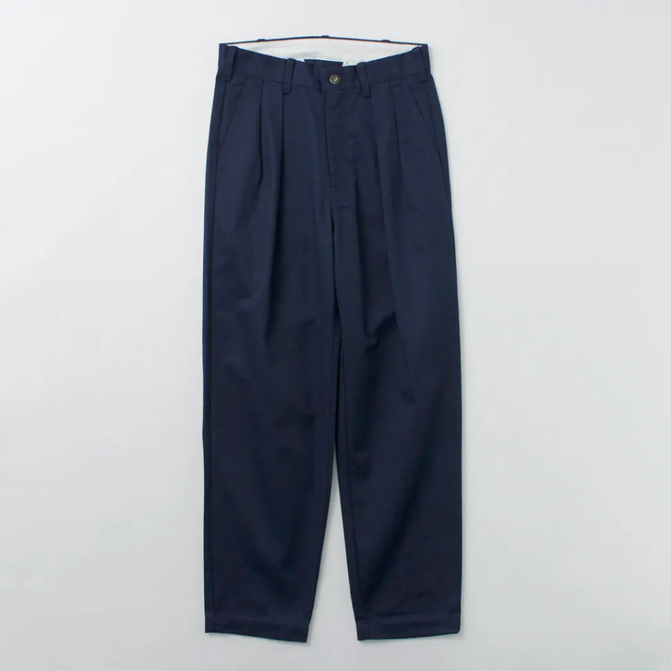 UNIVERSAL OVERALL / Heritage T/C Relaxed 2-Tuck Trousers STONE CARVER