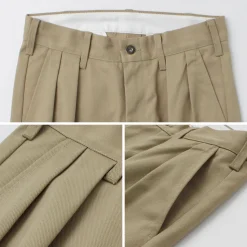 UNIVERSAL OVERALL / Heritage T/C Relaxed 2-Tuck Trousers STONE CARVER