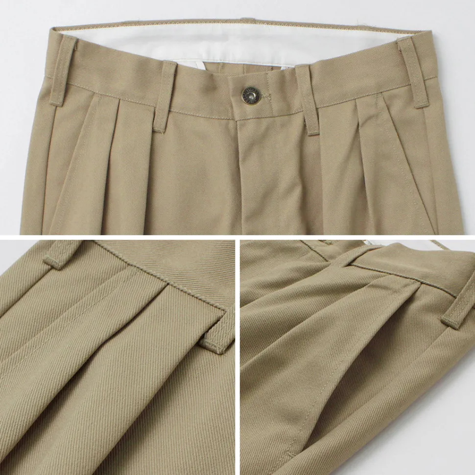 UNIVERSAL OVERALL / Heritage T/C Relaxed 2-Tuck Trousers STONE CARVER