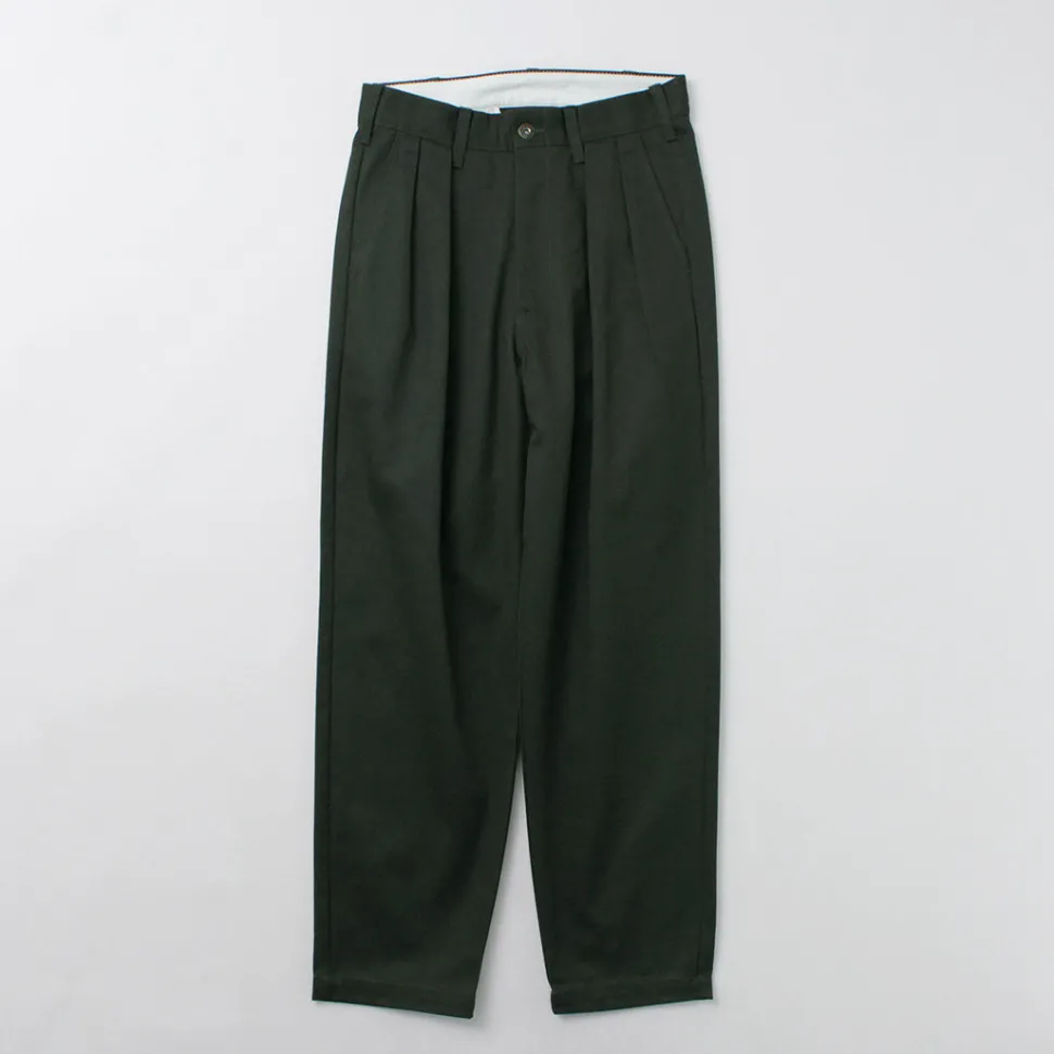 UNIVERSAL OVERALL / Heritage T/C Relaxed 2-Tuck Trousers STONE CARVER
