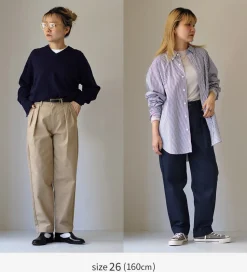 UNIVERSAL OVERALL / Heritage T/C Relaxed 2-Tuck Trousers STONE CARVER