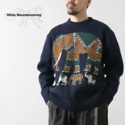 WHITE MOUNTAINEERING / Elephant Crewneck Pullover Knit