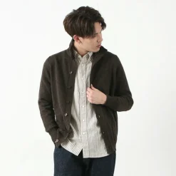 WILLIAM LOCKIE / Lambs Wool Turtleneck Cardigan