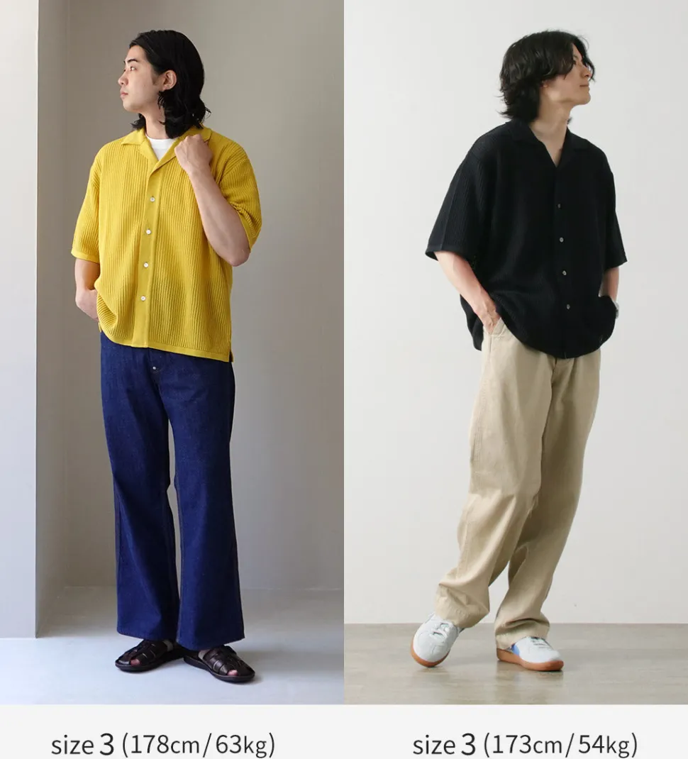 YONETOMI NEW BASIC / Cotton SUKASHI Knit Shirt