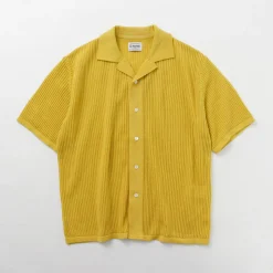 YONETOMI NEW BASIC / Cotton SUKASHI Knit Shirt