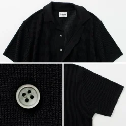 YONETOMI NEW BASIC / Cotton SUKASHI Knit Shirt