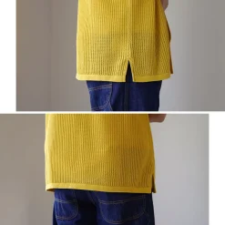 YONETOMI NEW BASIC / Cotton SUKASHI Knit Shirt