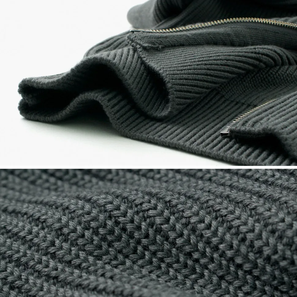 YONETOMI NEW BASIC / Extra Fine Wool Ribbed Knit Blouson