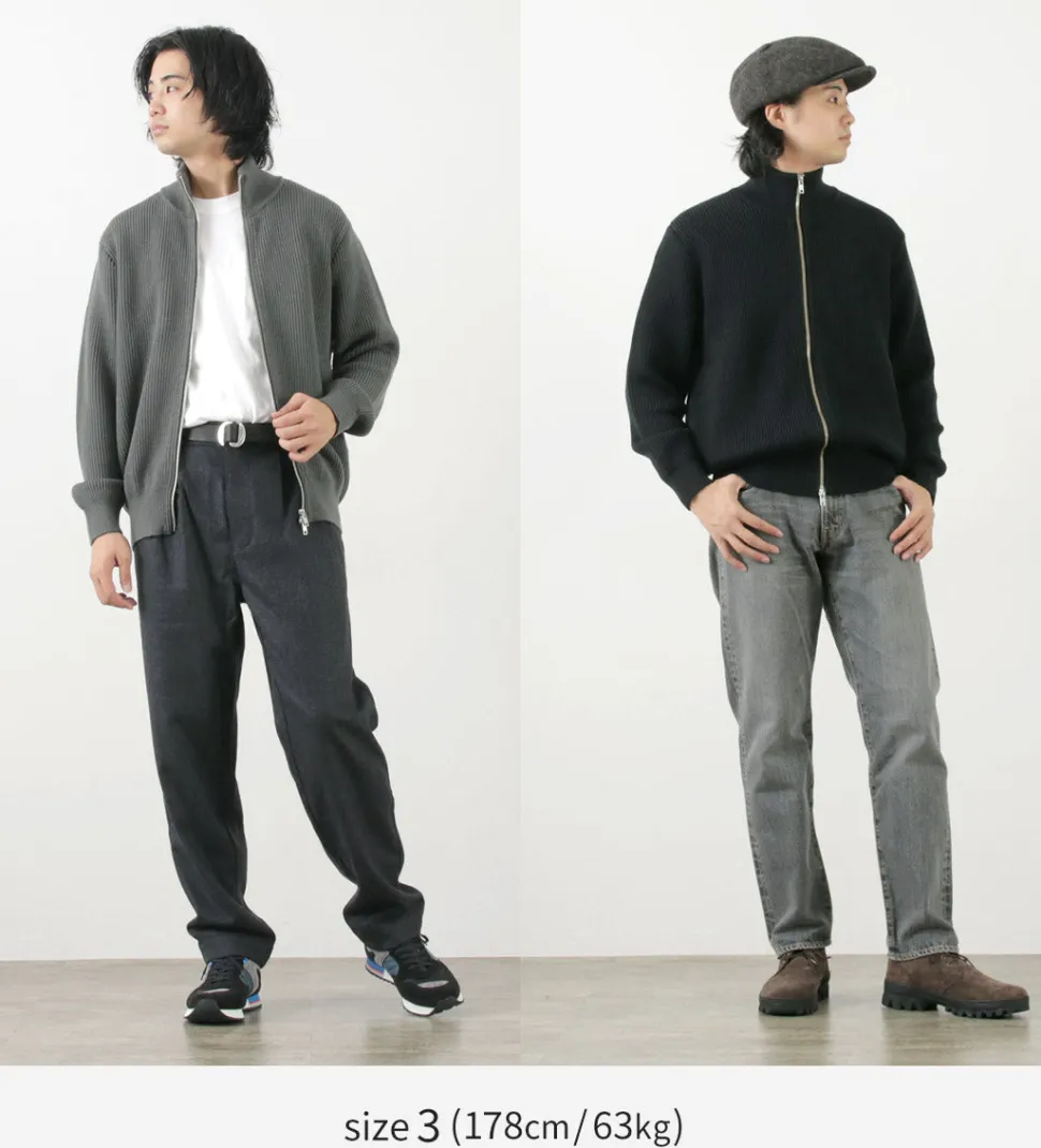 YONETOMI NEW BASIC / Extra Fine Wool Ribbed Knit Blouson