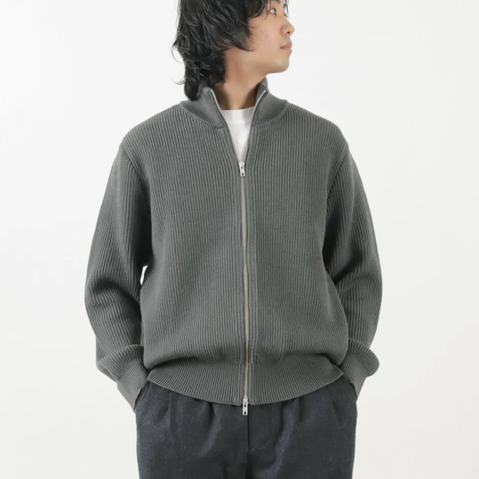 YONETOMI NEW BASIC / Extra Fine Wool Ribbed Knit Blouson