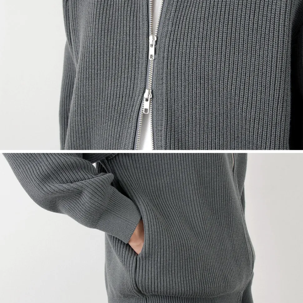YONETOMI NEW BASIC / Extra Fine Wool Ribbed Knit Blouson