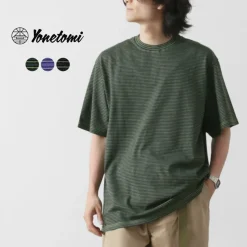 YONETOMI NEW BASIC / Garment Dye Striped T-Shirt