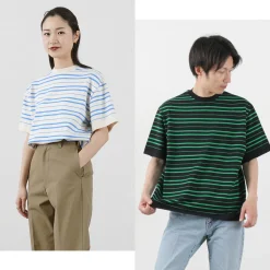 YONETOMI NEW BASIC / Light Wave Cotton Knitted Pullover T-shirt