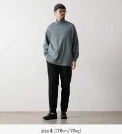 YONETOMI NEW BASIC / NEW BASIC GARMENT DYE T-SHIRT TURTLE NECK