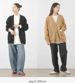 YONETOMI NEW BASIC / Soft lamb wool knit cardigan