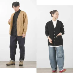 YONETOMI NEW BASIC / Soft lamb wool knit cardigan