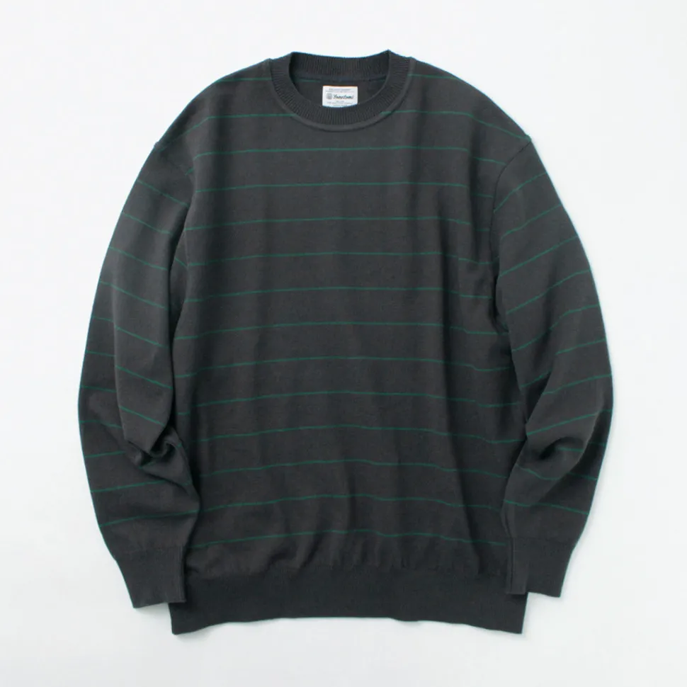 YONETOMI NEW BASIC / Wave Cotton Knit Pullover Striped