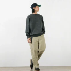 YONETOMI NEW BASIC / Wave Cotton Knit Pullover Striped