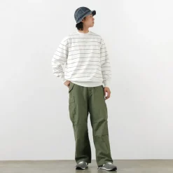 YONETOMI NEW BASIC / Wave Cotton Knit Pullover Striped