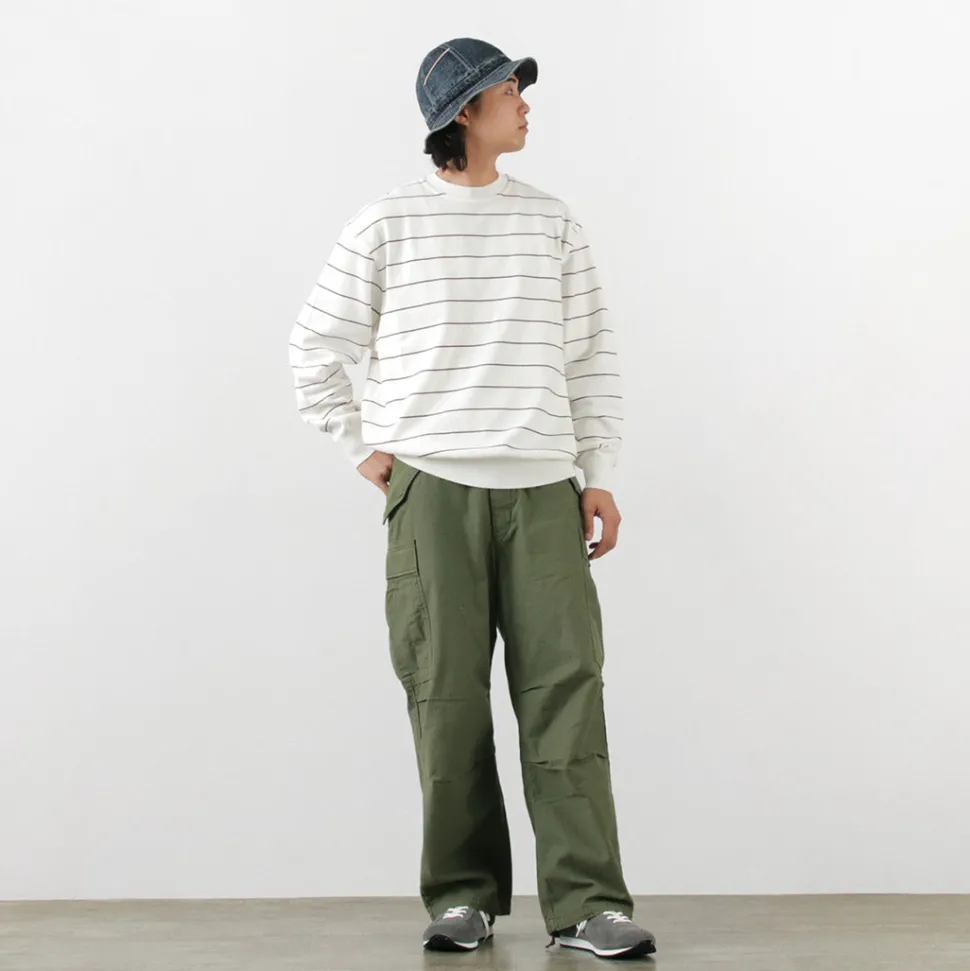 YONETOMI NEW BASIC / Wave Cotton Knit Pullover Striped