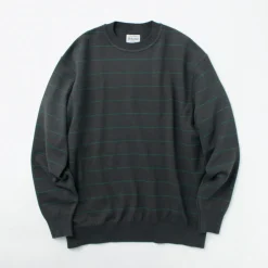 YONETOMI NEW BASIC / Wave Cotton Knit Pullover Striped