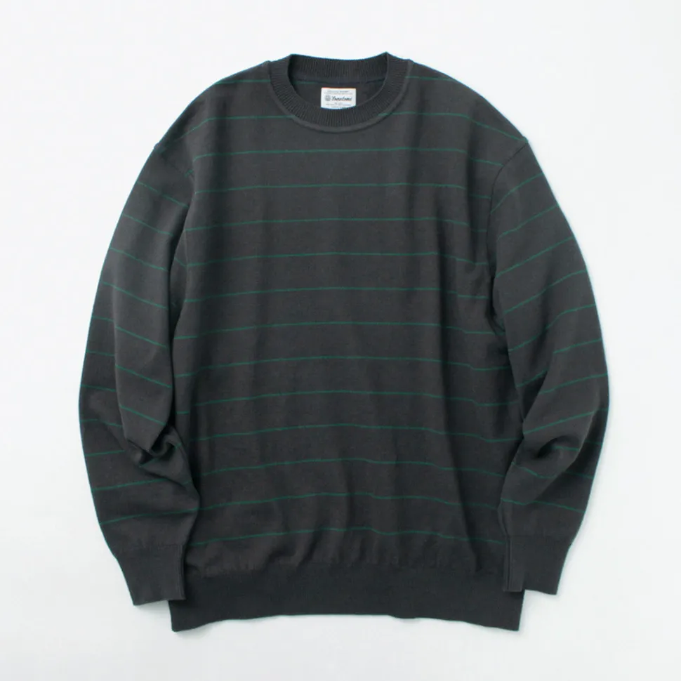 YONETOMI NEW BASIC / Wave Cotton Knit Pullover Striped