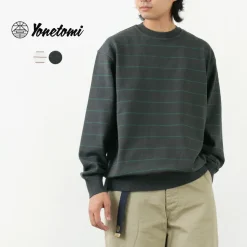 YONETOMI NEW BASIC / Wave Cotton Knit Pullover Striped